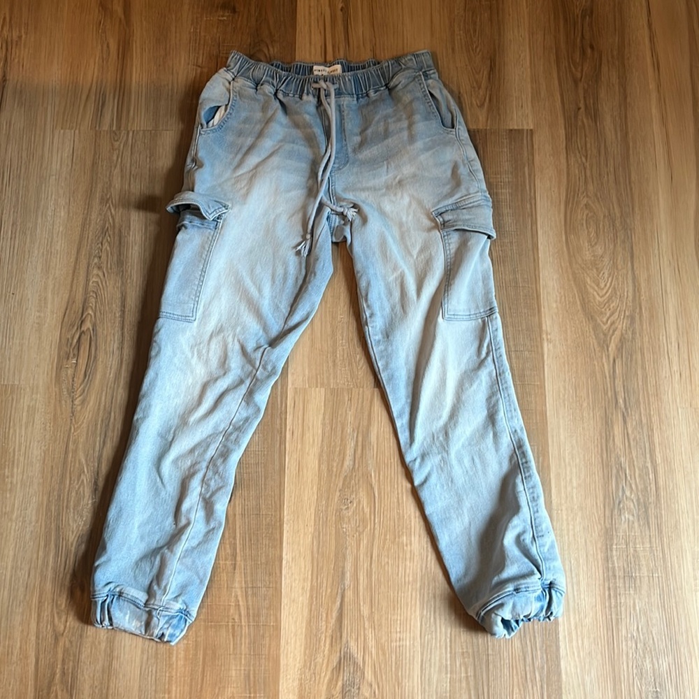 Almost famous stretchy denim cargo joggers